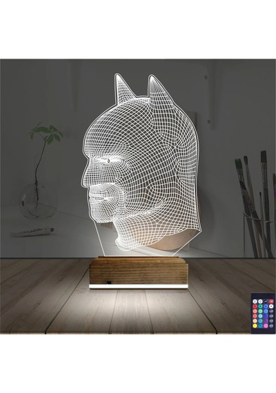 Luvivia Batman Çizgi Karakter 3d Lamba - Masa Gece Lambası Şeffaf