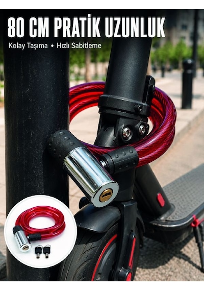 Şeffaf Pvc Kaplamalı Anahtarlı Bisiklet Kilidi İle Güvenli Park Deneyimi