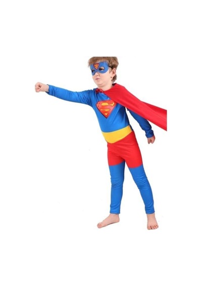 Gökmen Tekstil Süpermen Çocuk Kostümü Superman Kostüm Unısex Çok Renk