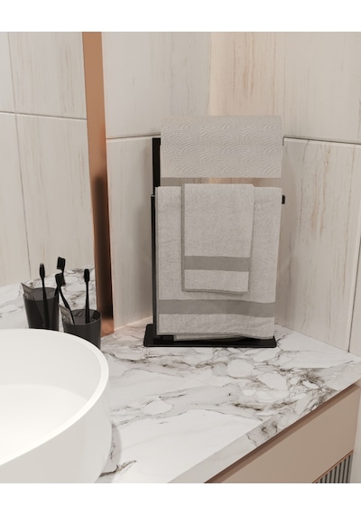 Havluluk Tezgah Üzeri Kağıt El Havluluğu Ev Banyo Düzenleyici Siyah