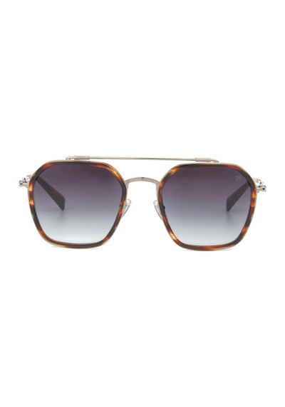 Hermossa Hm 1637 C2 56 Unisex Geometrik Kırçıllı Kahverengi Kombine Güneş Gözlüğü