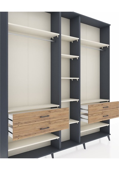 Arges Dolap 11 Raflı 4 Çekmeceli 2 Askılı 220x30x243 Antrasit-aytaşı/çam Aytası/atlas Çam Arges Dolap 11 Raflı 4 Çekmeceli 2 Askılı 220x30x243 Antrasit-aytaşı/çam Aytası/atlas Çam
