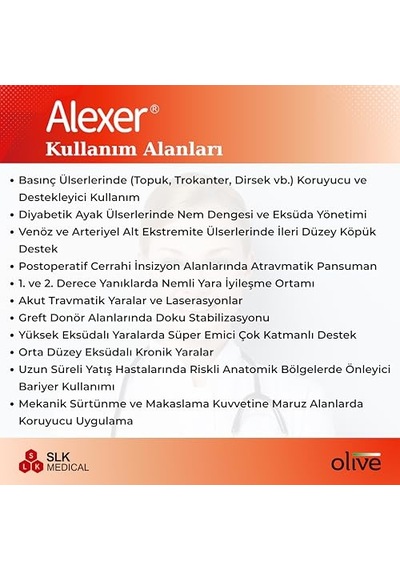 Silikon Jel Yapışkan Kenarlı Çok Katmanlı Steril Yara Örtüsü 15x15cm