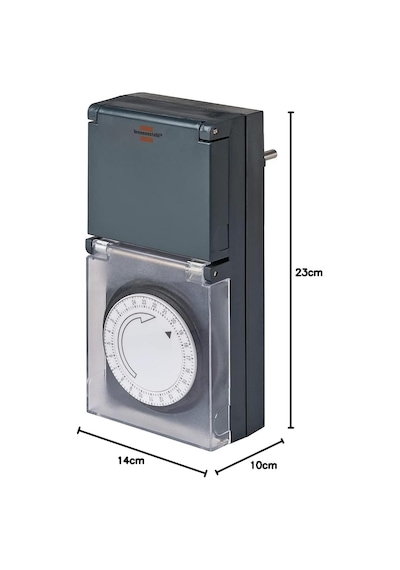 Ayrex Brennenstuhl Zamanlayıcı Mz 44, Mekanik Zamanlayıcı Prizi Günlük Zamanlayıcı, Ip44 Korumalı, Yüksek Tem