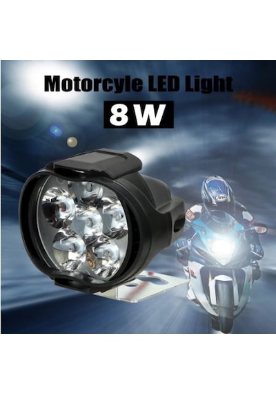 Evrensel 2 Adet Motosiklet Far Scooter Sis Spot Işık Led