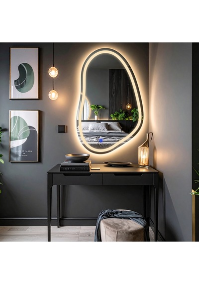 Vornel Günışığı Lazer Kumlamalı Lavabo & Banyo Aynası Dokunmatik Sensörlü 100 X 65 Cm