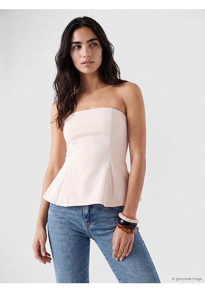 Lcw Vision Pembe Straplez Yaka Peplum Korse Bluz Lcw Vision Pembe Straplez Yaka Peplum Korse Bluz