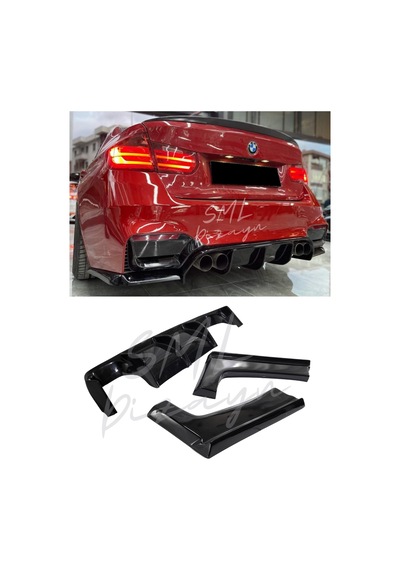 BMW F30-F80 M3 Difüzör 3 Parça Plastik F80 M3 Arka-Tampon-Difizör