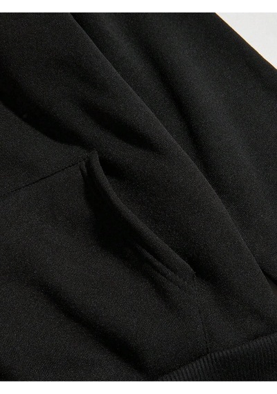 Startmore Galaxy Özel Baskılı Oversize Kapüşonlu Sweatshirt Siyah Siyah