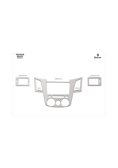 Toyota Hilux Pick-up Torpido Kaplama 2006-201 5 Parça Alüminyum