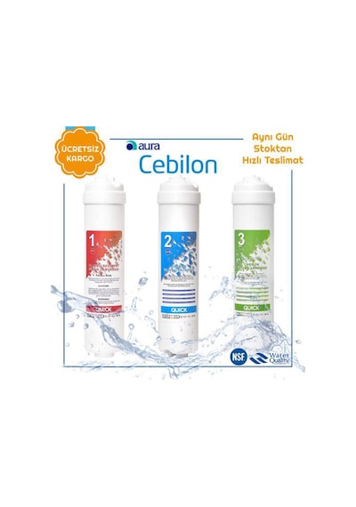 Su Arıtma Cihazı Uyumlu 3lü Filtre Set (6 Adet Dirsek Hediyeli) 563622547