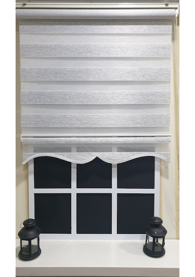 Zebra Stor Perde Siyah Çizgli Etek Dilimli Stb851 V 01