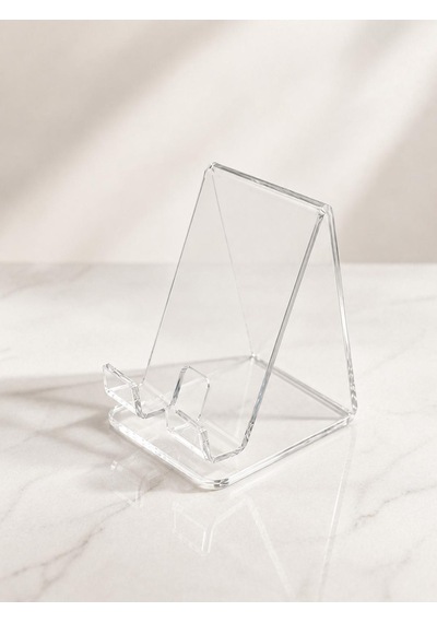 Telefon Ve Tablet Standı Masaüstü Destek Tutucu Şeffaf Pleksi Glass 10x8 Cm