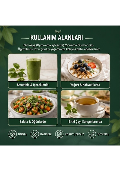 Gimneya Gymnema Sylvestre Cinnema Gurmar Otu Öğütülmüş Toz - 50 Gr