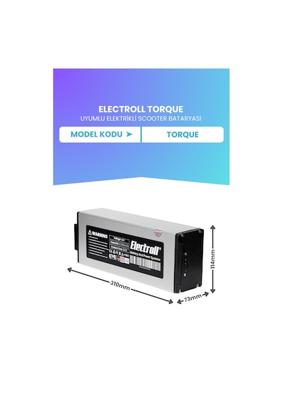 Electroll Torque Uyumlu Batarya Eko Kapasite 48v 10.000 Mah Elektrikli Scooter Bataryası