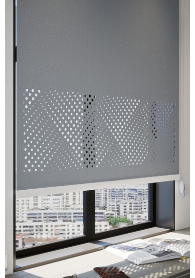 Lazer Kesim Mat Stor Perde, Lazer Kesimli Modern Serisi, M-3004 Antrasit Renk Antrasit Antrasit