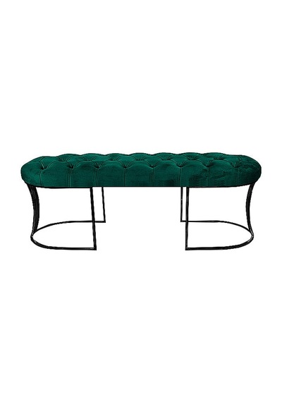 Viego Siyah Bench Puf Yeşil