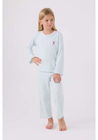 U.s. Polo Assn Kız Çocuk Mavi Pijama Takımı Mavi