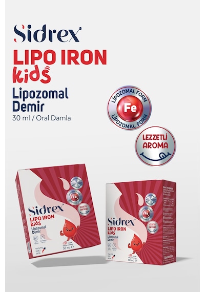 Sıdrex Lıpo Iron Kıds 30 Ml Demir, B1, B12 Ve Foik Asit İçeren Takviye Edici Gıda