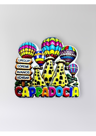 Kapadokya Ürgüp Göreme Avanos Uçhisar Polyester Kabartmalı Magnet 6,5x6 Cm Buzdolabı Süsü Kod:1857