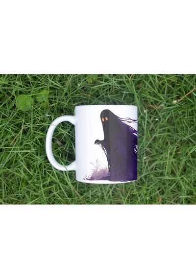 Spooky Hediye Kupa Hayalet Ve Öcü Desenli Bardak - Eğlenceli Cadılar Bayramı Tasarımı Beyaz