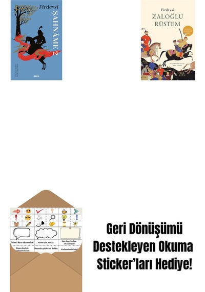 Şahnâme 2 Ciltli + Zaloğlu Rüstem + Okuma Sticker'ları