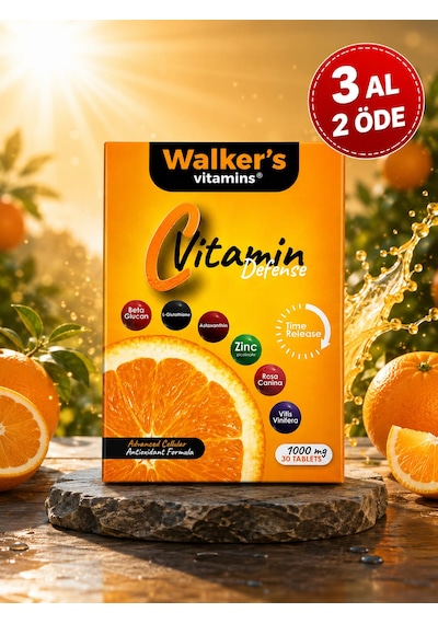 Walker S Vitamine Defense 1000 Mg C Vitamini 30 Tb - Time Release & Quercetin Bağışıklık, Kuersetin,çinko