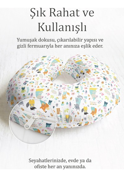 Sevimli Hayvan Figürlü Boyun Yastığı - Pastel Renkli Çocuk & Yetişkin Seyahat Yastığı Çok Renkli