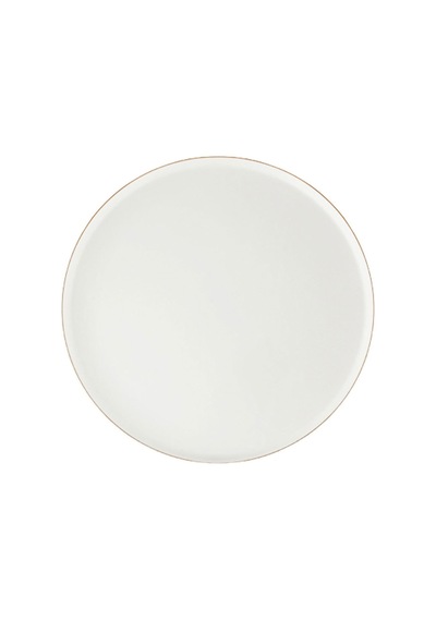 Porland Chopin Altın Yaldız Düz Tabak 6'lı 27cm Beyaz