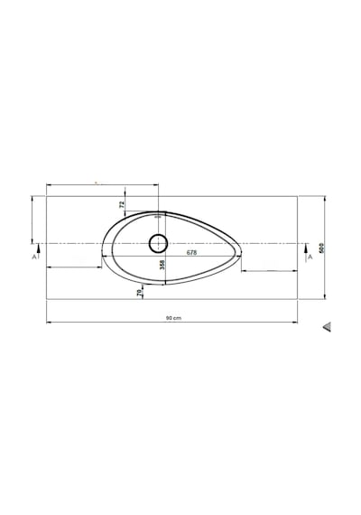 Real Stone Avocado Etajerli 90x50 Beyaz Granit Banyo Lavabosu Beyaz