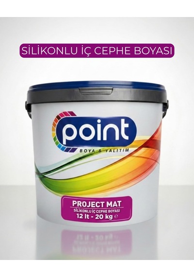 Project Mat - Silikonlu İç Cephe Boyası Bw000 Beyaz, 12 Litre