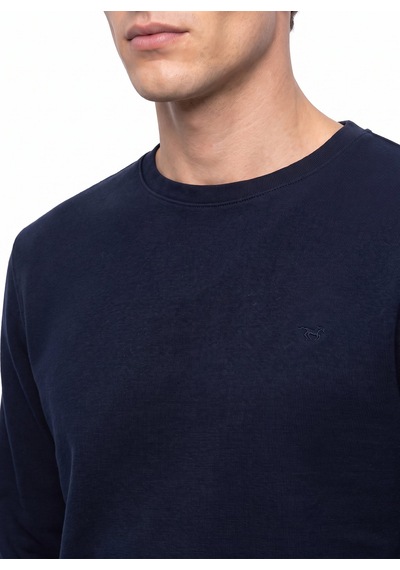 Mustang Lacivert Erkek Basic Nakışlı Sweatshirt M6wm-swt1590