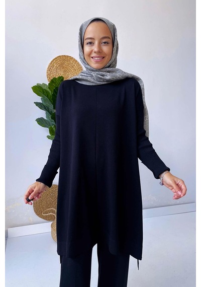Kahijab Mira Merserize Tunik - Siyah Siyah