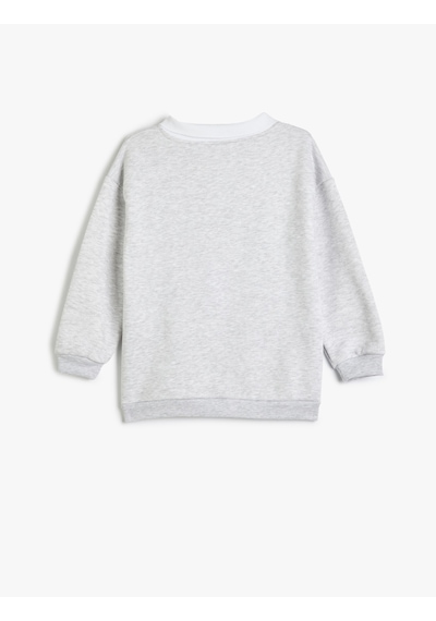 Koton Harry Potter Sweatshirt Lisanslı Gömlek Yaka Uzun Kollu Şardonlu Gri 5wkg10375ak Gri