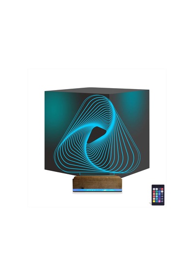 Luvivia Geometrik Dekoratif 3d Lamba - Masa Gece Lambası V8 Şeffaf