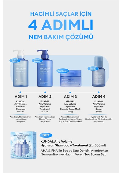 Nem, Besin Ve Hacim Sunan Saç & Saç Derisi Maskesi Kundal Airy Volume Hyaluron Capsule Scalp Mask