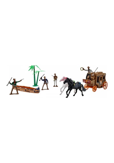 Vahşi Batı At Arabası Kano Ve Kovboy Figür Seti 7 Cm