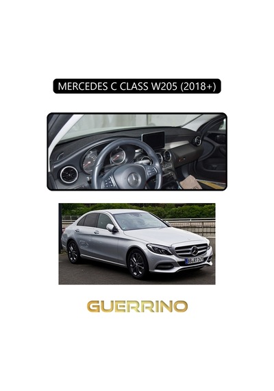Mercedes C Class W205 2018+torpido Koruma Halısı Siyah Kenar