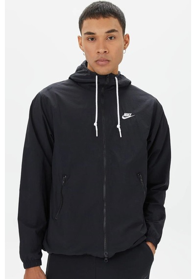 Nike Club Woven Men's Full Zip Jacket Erkek Bol Kesim Dokuma Spor Ceket Siyah Siyah