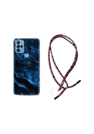 General Mobile Gm21 Pro Kılıf Rasta Boyun Askılı Blue Marble 1379