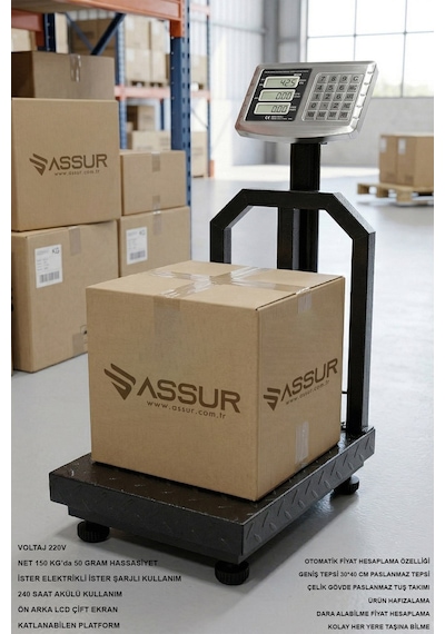 Assur 150 Kg Kantar Hassasiyetli Katlanabilir Dijital Elektronik Terazi-3055