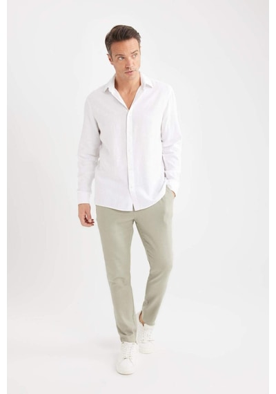 DeFacto Yazlık Jogger Keten Düz Paça Pantolon D7542AX25SPKH418