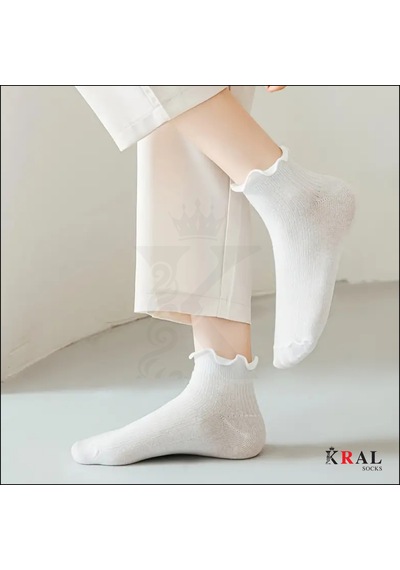 Kral Socks Kadın Bambu Çorap 6 Çift Fırfırlı Patik Kadın Çorap