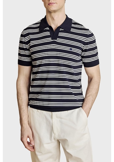 Brooks Brothers Erkek Polo Yaka Kazak Bbss26mkl013388 Lacivert Kırık Beyaz