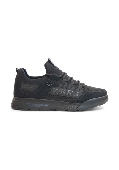 2200-wickers Anatomik Tabanlı Unisex Bağcıksız Sneakers Ayakkabı Siyah