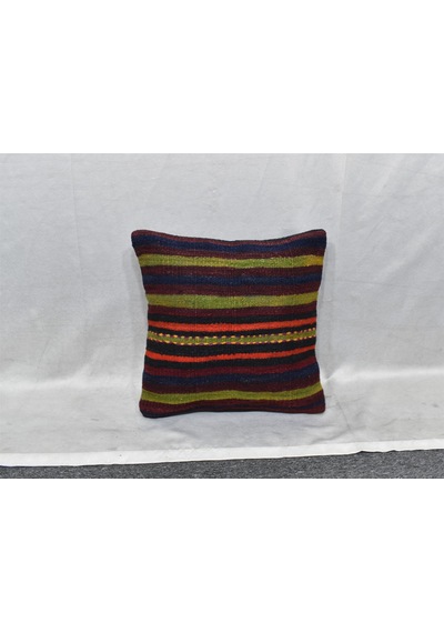 Zehra Abla Halı Yeni El Dokuma Dekoratif Kilim Kırlent Yastık Kılıfı 6827 Çok Renkli