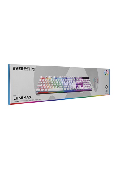 Klavye Mouse Set Oyuncu Gökkuşağı Aydınlatmalı Everest Km-198 Luminax Beyaz Diğer Klavye Mouse Set Oyuncu Gökkuşağı Aydınlatmalı Everest Km-198 Luminax Beyaz Diğer