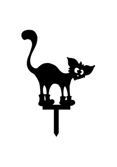 Bahçe Kazığı Demir Metal Kedi Bahçe Süsü