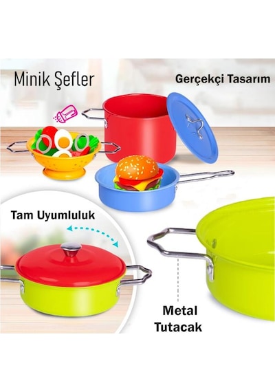Mini Eğitici Evcilik Mutfak Kız Çocuk Oyuncak Seti Sofra Takımı