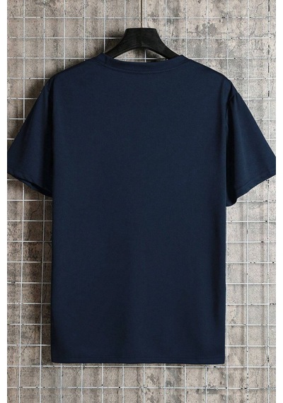 Unisex Draw Bear Baskılı Tasarım Tshirt Lacivert
